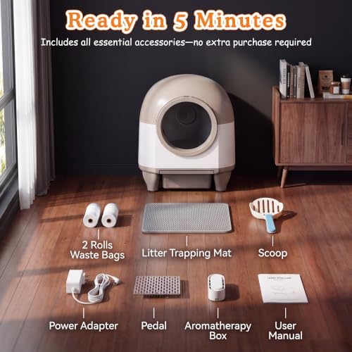 Greesum Enclosed Self-Cleaning Cat Litter Box, 90L XL, App Control - Image 7