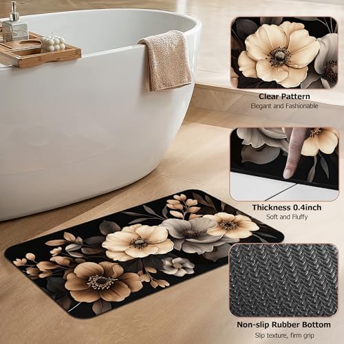 Bath Mat, Quick-Drying Non-Slip Rubber Bath Mats Artistic Absorbent - Image 4