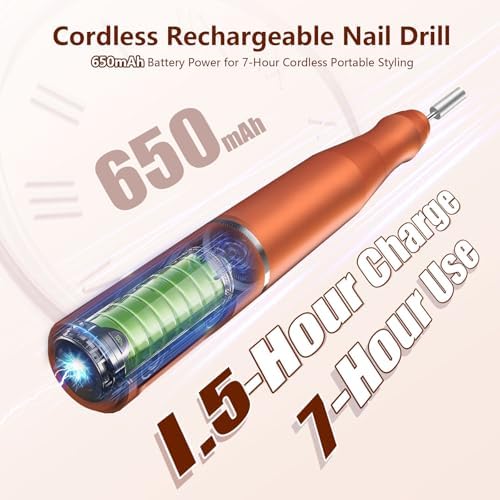 TUOBEO Cordless Nail Drill Electric Nail File Kit, Rechargeable Efile Set - Image 2