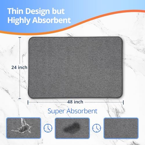 Upgraded Bath Mat 24x48Inch, Thin Bath Mats Rugs - Image 2