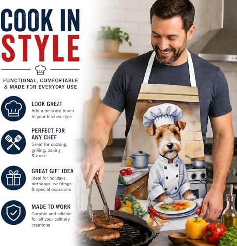 Caroline's Treasures Fox Terrier The Chef Apron Cooking Kitchen Server Baking - Image 2