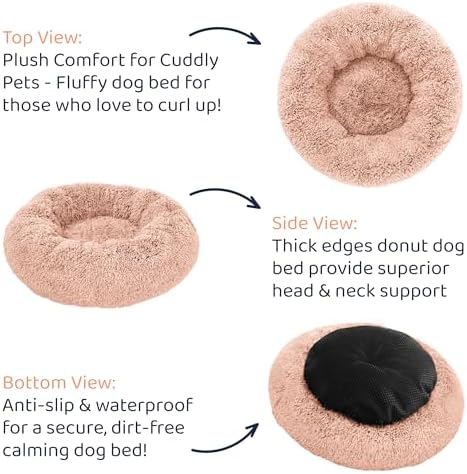 Calming Donut Dog Bed for Small Dogs, Round Dog Bed for Medium & Large Dogs - Image 6