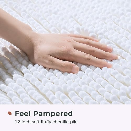 FRESHMINT Chenille Bathroom Rugs Mat 24"x17", Non-Slip Bath Mat - Image 3