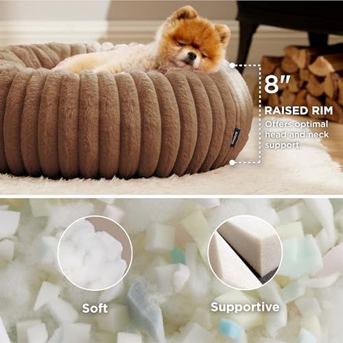 Bedsure ComfyFleece® Donut Small Dog Bed - Image 2