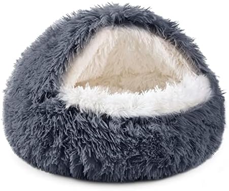 NOYAL Hooded Donut Bed, Calming Cave by Noyal