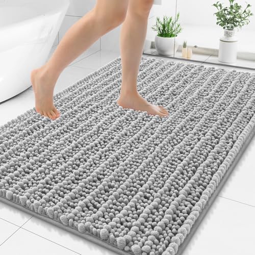 Smiry Bathroom Rugs 48X32, Extra Soft Rubber Backing Chenille Bath Mats by Smiry