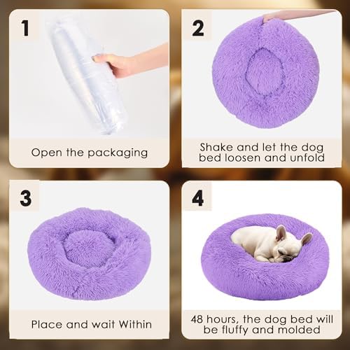 Dogs Bed for Small Dogs, Anti-Anxiety Washable Round Bed - Image 6