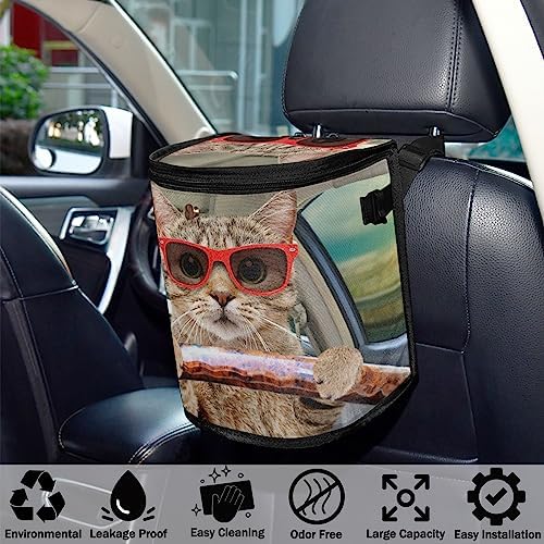 Fun Cute Cat Driving Car Trash Can Car Garbage Bag - Image 5