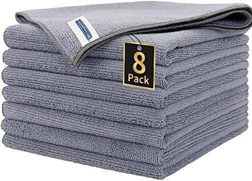Microfiber Cleaning Cloth, Premium 8 Pack Cleaning Towels, Lint-Free by HOMERHYME