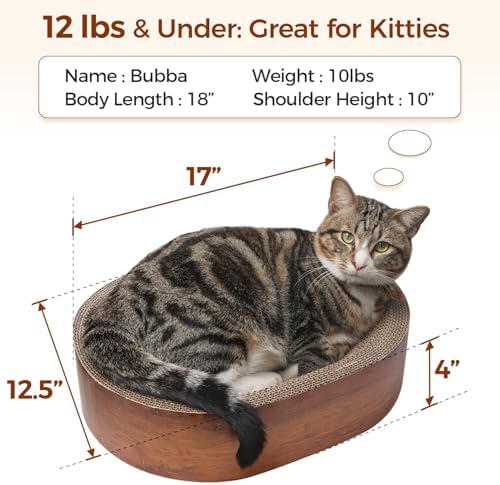 ComSaf Cat Scratcher Bed, Oval Cardboard Scratch Pad Bowl - Image 3