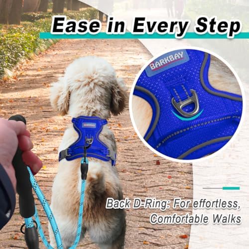 BARKBAY Dog Harness for Small Sized Dog No Pull Mesh 2 Clips Dog Vest - Image 3