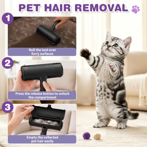 kissleaf Reusable Lint Roller, for Pet Hair on Couch & Car - Image 2