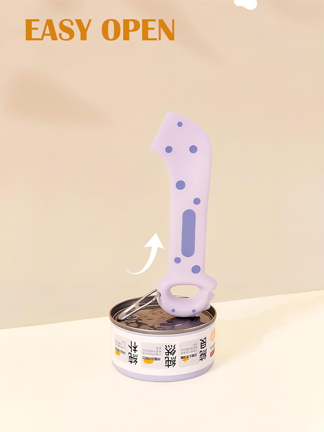 Pet Food Can Lids & Spoons Set Silicone Cover for Pet Can Food Cute Shape Cat Wet Food Spoon With One Lid and One Spoon (PURPLE)