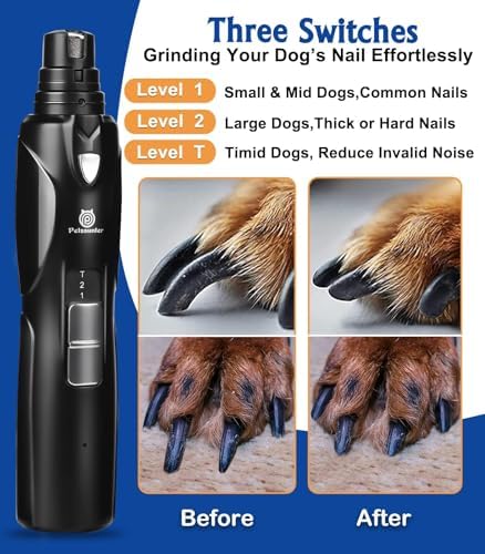 Petsaunter Dog Nail Grinder, 2-Speed and LED Light, Touch-Switch, Quiet and - Image 4