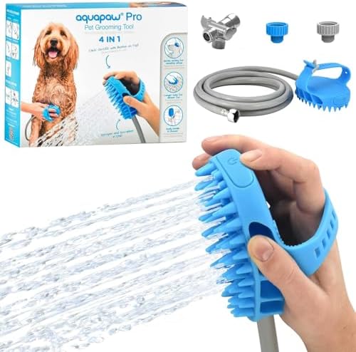Aquapaw Dog Bath Brush Pro & Dog Shower Attachment by Aquapaw