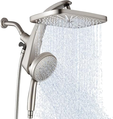 Rain Shower Head with Handheld Showerhead, Nickel 1.75GPM 460311 by BOZYBO-BornforQualityLife