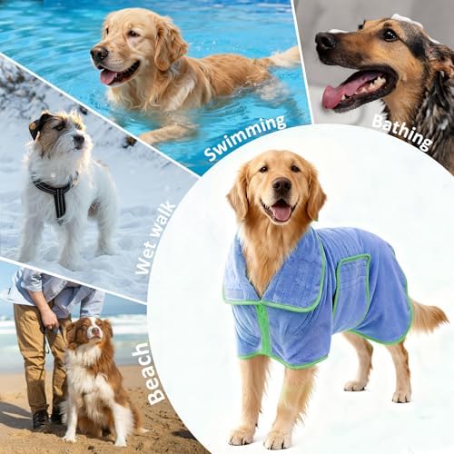 Soft Dog Bathrobe Fast Drying Dog Coat, Super Absorbent Dog Towels - Image 4