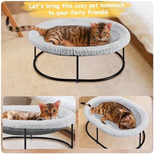 Zoratoo Elevated Cat Hammock, Fluffy Cuddle Cat Bed - Image 6