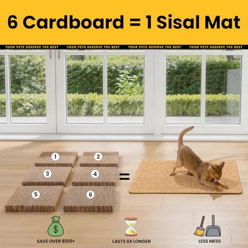 Conlun Cat Scratching Pad, 27.5x35.4in Sisal Mat Couch Protector - Image 4