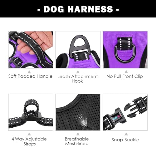 PHOEPET No Pull Dog Harnesses for Small Dogs Reflective Adjustable - Image 4