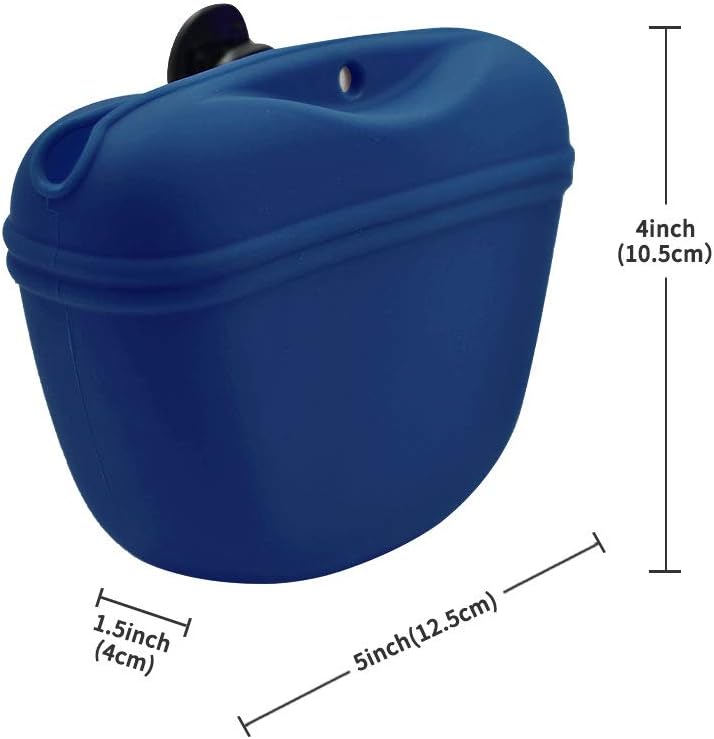 AUDWUD Silicone Dog Treat Pouch,Clip on Portable Training Container,Convenient Magnetic Buckle Closing and Waist Clip,No BPA