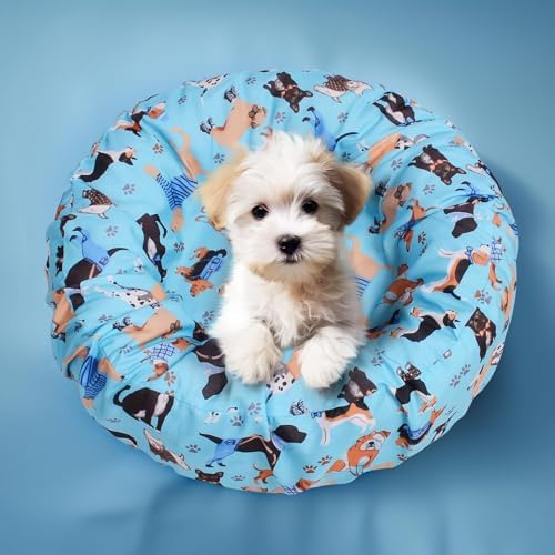 Round Replacement Dog Bed Cover Elastic Edged Washable 20×9.8 Inch - Image 2