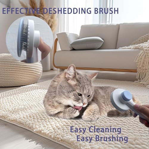 Cat Deshedding & Dematting Brush Kit, 6 Self-Cleaning Tools - Image 2