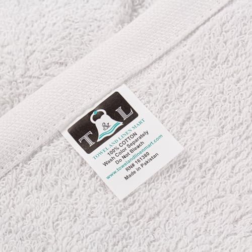 Towel and Linen Mart 100% Cotton White 6 Pack Bath Towel Set, Quick Dry - Image 5