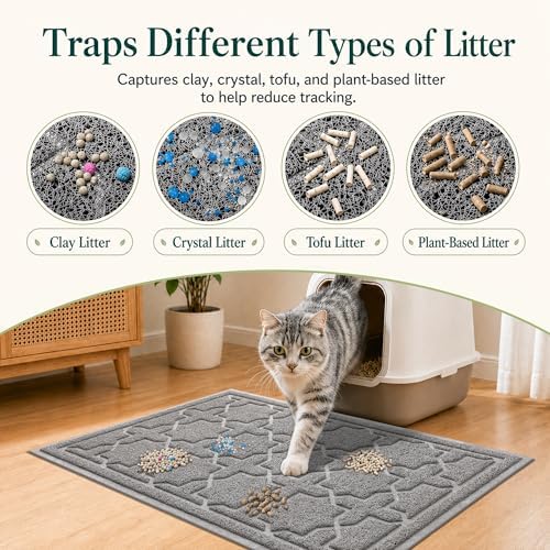 Yimobra Cat Litter Mat, Waterproof Litter Trap Mat, Dark Grey - Image 2