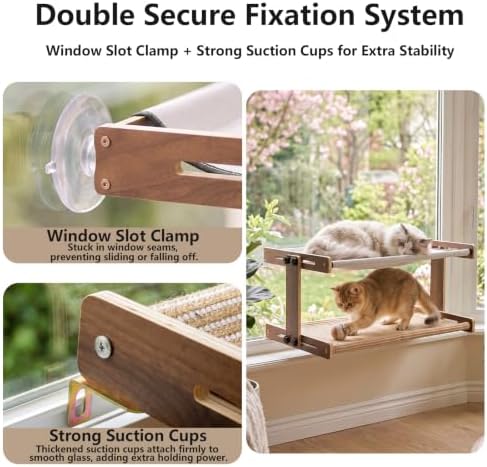 Marchul 2-Tier Cat Window Perch, Window Mount Suction Cup Cat Hammoc - Image 4