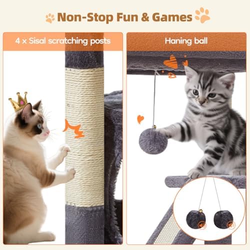 Taoqimiao Cat Tree, 38.5In Cat Tower - Image 6