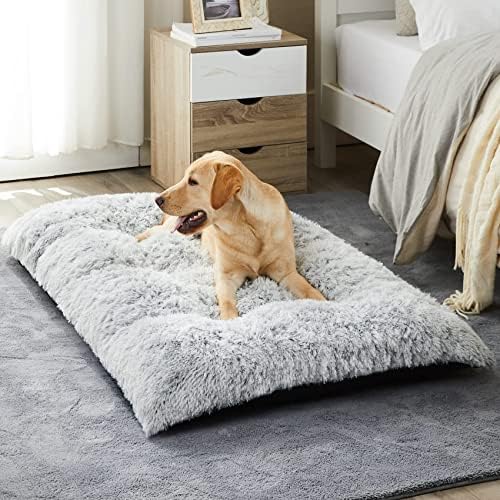 BFPETHOME Dog Bed for Large Dogs, Plush Kennel Pad for Sleeping &Ease Anxiety by BFPETHOME