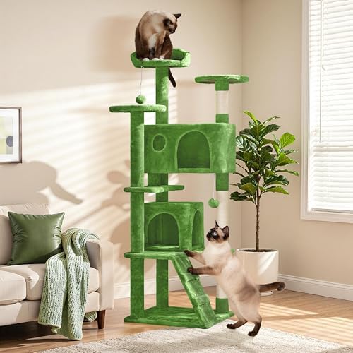 Yaheetech 62in Cat Tree Tower, Double Condo, Scratch Posts - Image 2