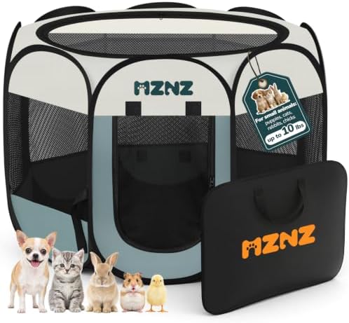Dog Playpen, Portable Cat Playpen Crate Indoor by MZNZ