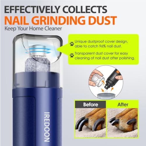 IREDOON Dog Nail Grinder with 4 LED Lights, 3 Speeds Super Quiet - Image 5