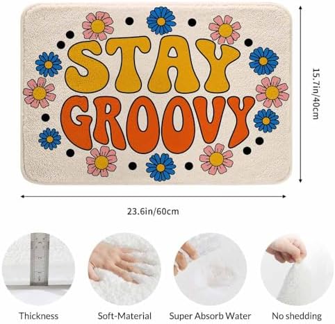 Seventies Retro Stay Groovy Bath Rugs - Image 3