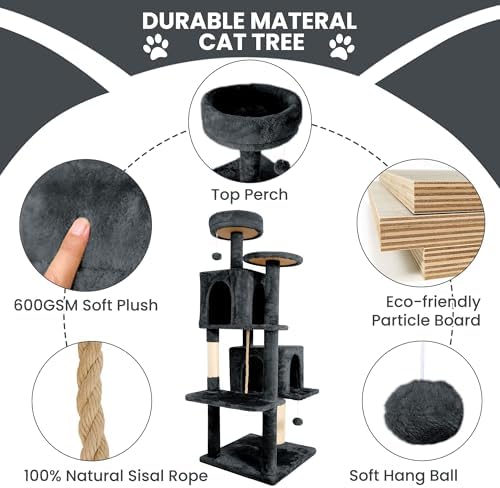 57inch Large Cat Tree Tower Condo - Image 6