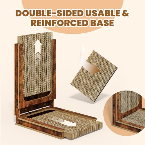 Deluxe Replaceable Cardboard Cat Scratcher, Easy Assembly & 3-Second Swap - Image 4