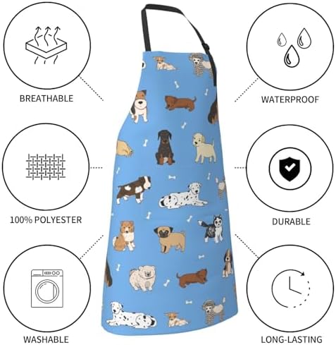 Perinsto Waterproof Apron With 2 Pockets Kitchen Chef Aprons Bibs - Image 5