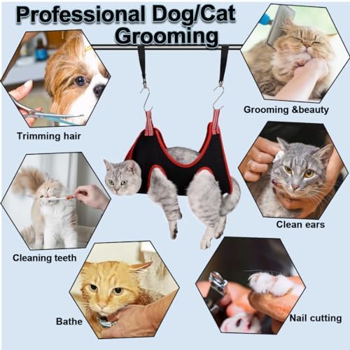Dog Grooming Hammock Harness Breathable Pet Cat Hammock 8.5" - Image 6