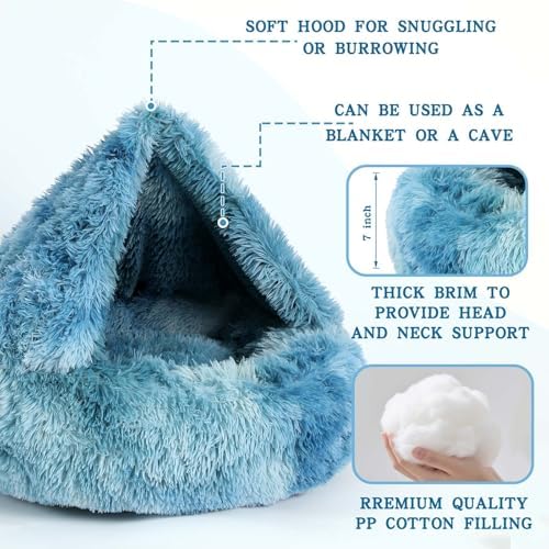 NOYAL Calming Donut Dog Bed, Hooded Cave - Image 3