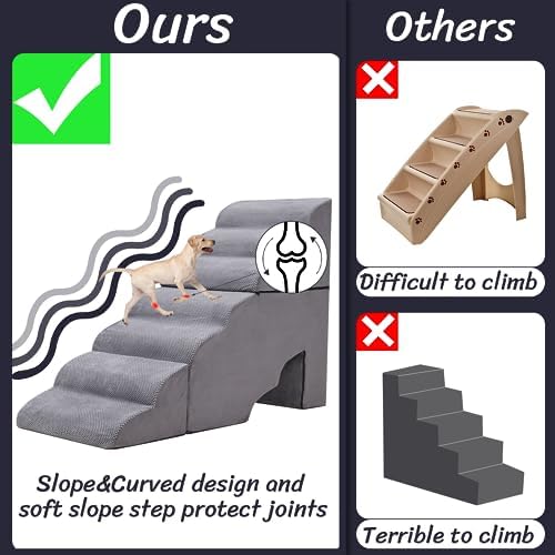 7-Step 35D Foam Dog Stair for High Beds 32 inches Tall - Image 5