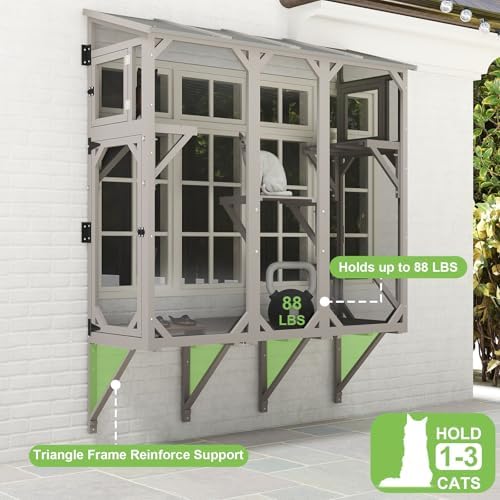 65.1" L Window Catio with 4 Jump Platforms, Mosquito-Proof Cat Window Box - Image 6