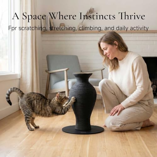 Furrytail 22'' Cat Scratching Post, Paper Rope Scratcher - Image 2