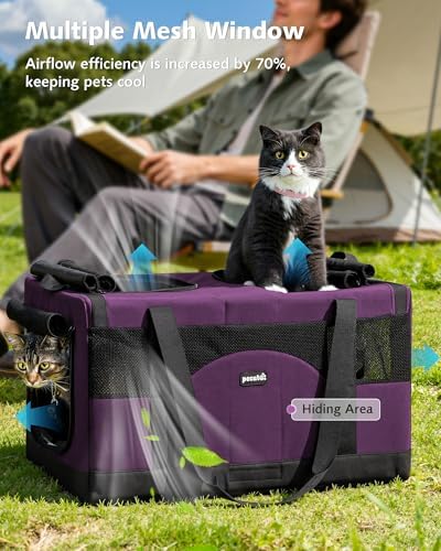 Pecute Cat Carrier, Soft Double Pet Crate - Image 5