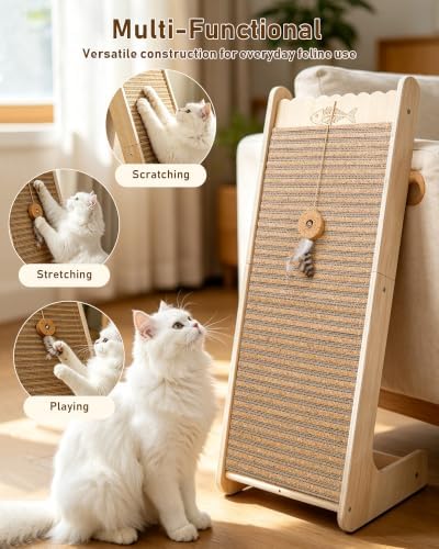 L-Shaped Cork Cat Scratcher, Vertical Scratching Post - Image 3