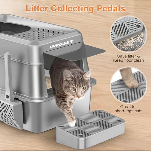 URPOWER Extra Large Stainless Steel Litter Box - Image 5