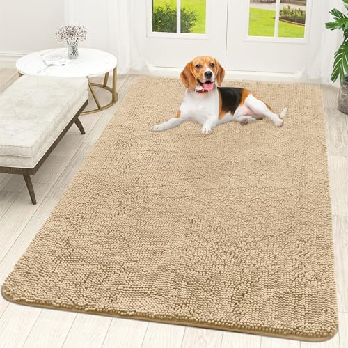 OLANLY Dog Door Mat for Muddy Paws 70x46, Super Absorbent Chenille Mud Mat by OLANLY