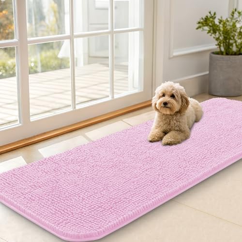 OLANLY Dog Door Mat for Muddy Paws 59x20, Super Absorbent Chenille Mud Mat by OLANLY