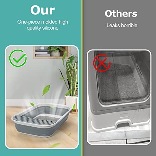 Foldable Cat Litter Box, Large Height-Adjustable Anti-Splash Open Air Kitty - Image 5